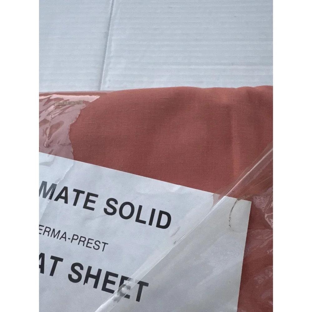 Vintage Sears Matchmate Solid Twin Flat Sheet Apricot Orange Perma-Prest 6040